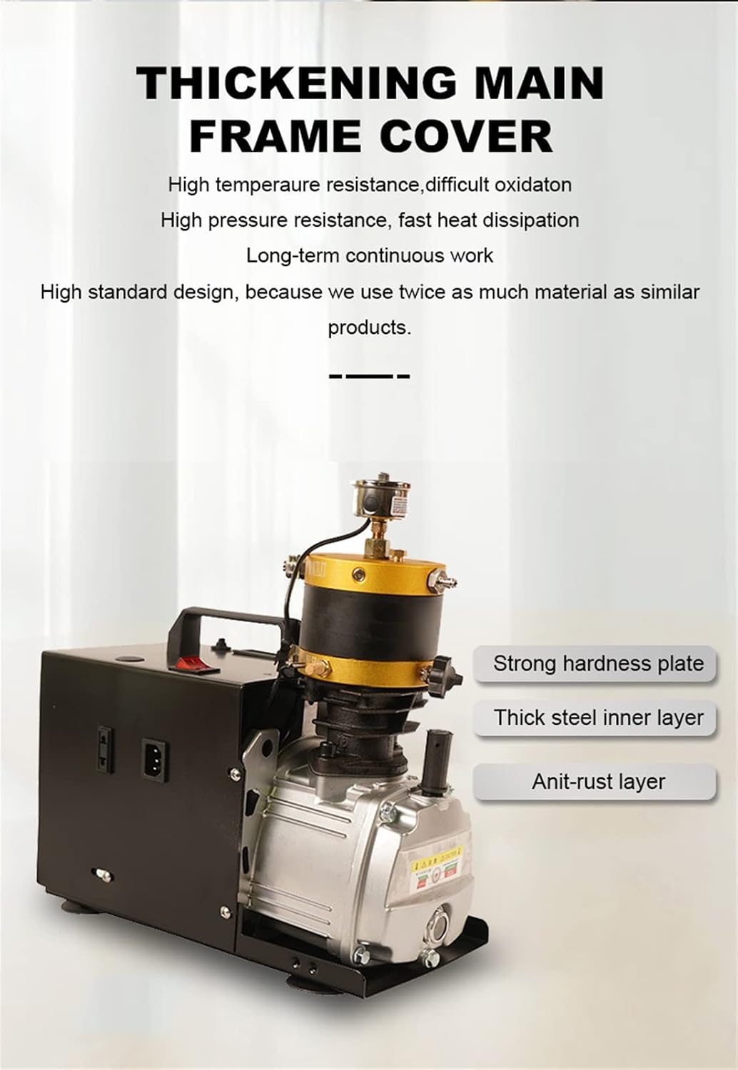 4500PSI 300BAR PCP Air Compressor Adjustable Pressure High Pressure Pump Electric Air Compressor for Scuba Inflator(110V)