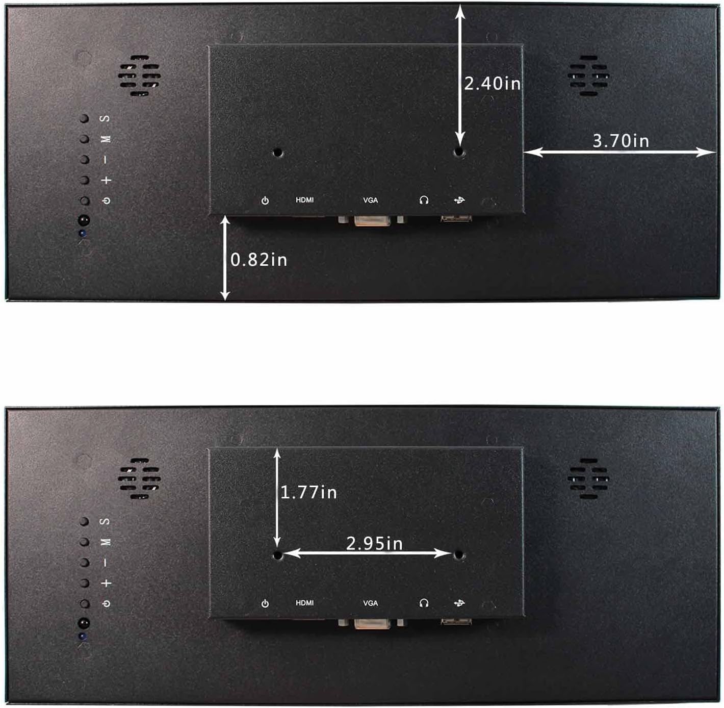 VSDISPLAY 12.3 inch 12.3'' 1920x720 600nit IPS Portable LCD Monitor VS123ZJ01A,with USB VGA Video Port,Dual Speakers, as DIY Stretched Bar Display