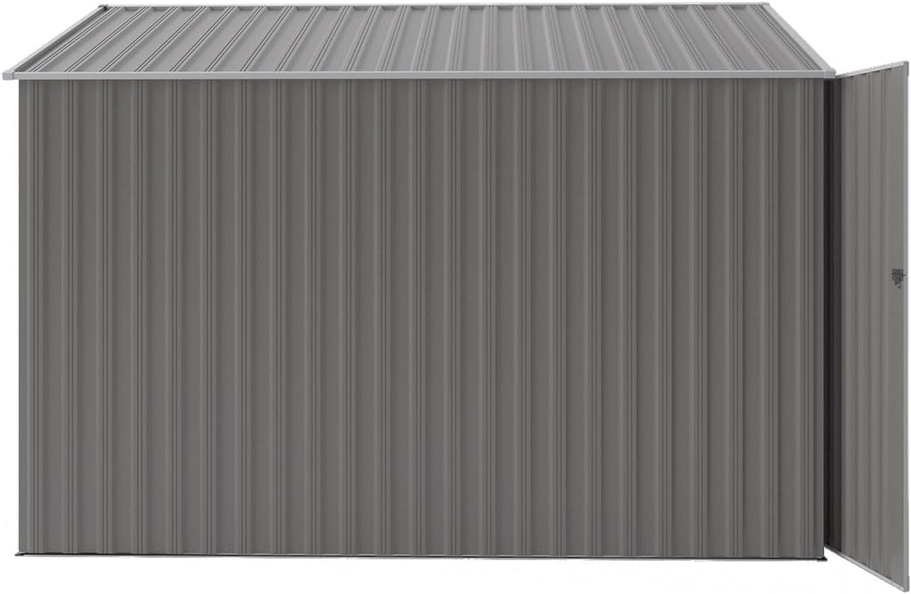 YOPTO 4×8 FT Outdoor Metal Storage Shed,Heavy-Duty Lean to Storage Shed with Lockable Single Side Hinge Door,Waterproof Metal Storage Tool House W/Sloping Roof,Air Vent&Protect Film,for Backyard,Gray