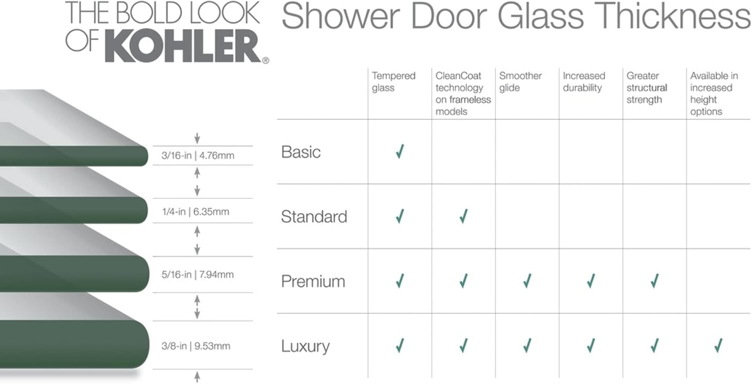 Levity Sliding Shower Door, 74-in H X 43-5/8-47-5/8-in W, With 1/4-in Thick Crystal Clear Glass