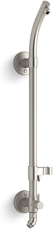 KOHLER 45906-BN HydroRail-S Shower Column, Shower Column for Fixed Showerhead, Adds Handshower Functionality, Vibrant Brushed Nickel