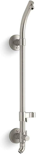 KOHLER 45906-BN HydroRail-S Shower Column, Shower Column for Fixed Showerhead, Adds Handshower Functionality, Vibrant Brushed Nickel