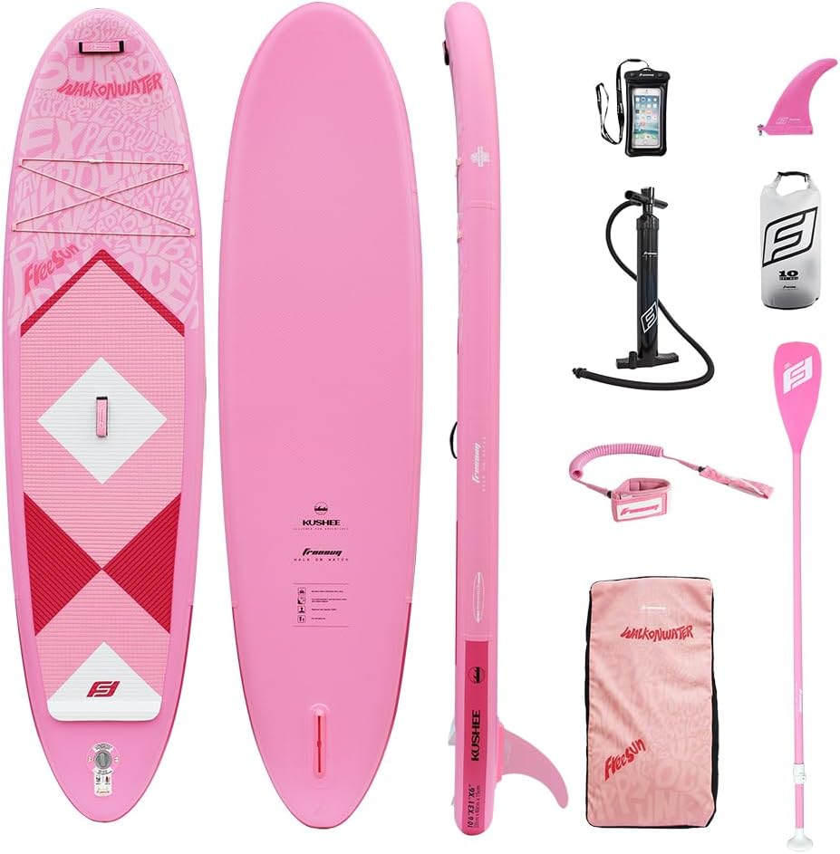 FREESUN KUSHEE 10'6' x 31' Inflatable Stand Up Paddle Board, All-Around iSUP for Beginners & Adults, Glue-Free Heat-Fusion Tech for Extra Durability, Stable Wide Nose, Lightweight Blow Up SUP