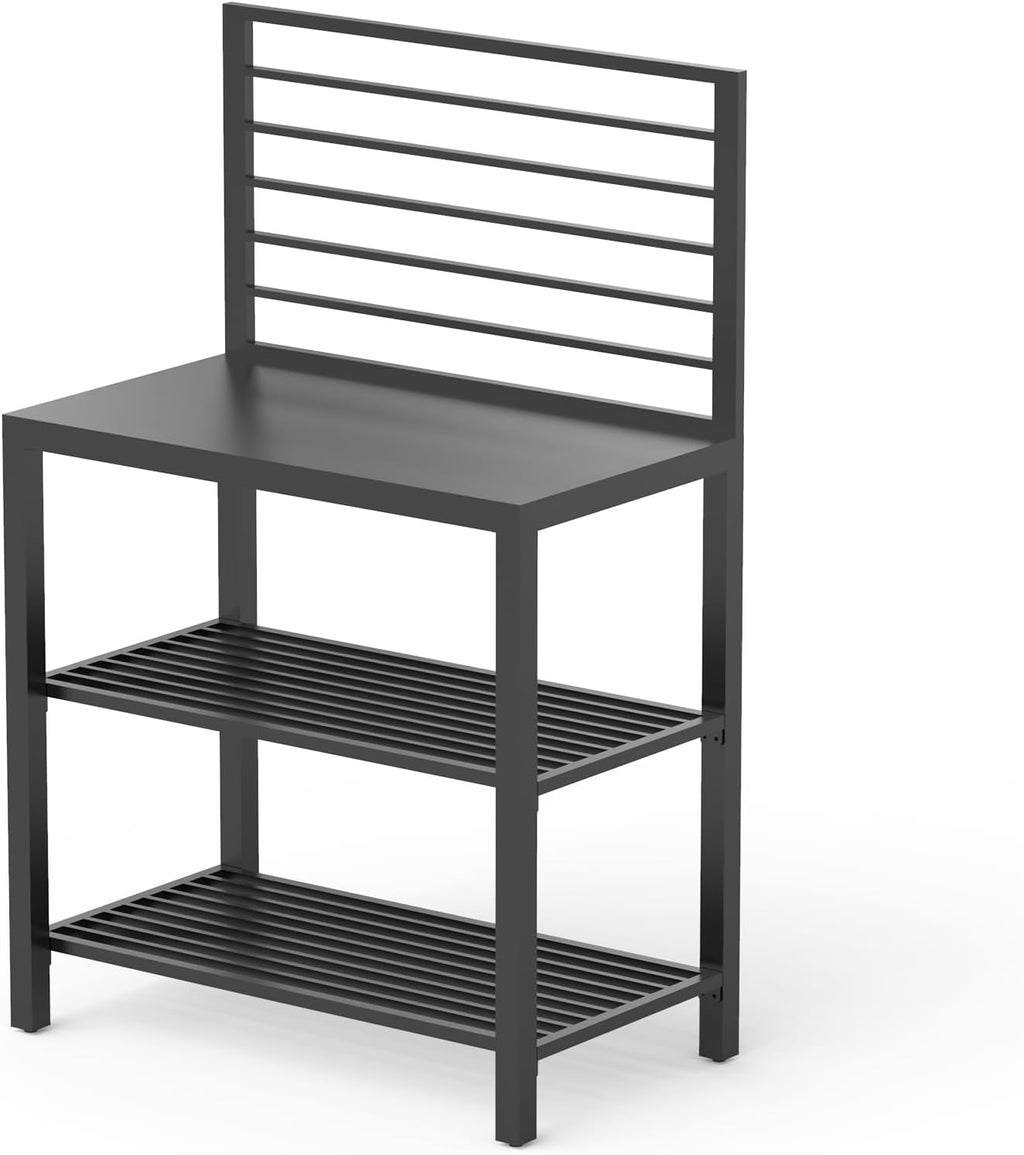 Domi Outdoor Kitchen Island with Storage, Aluminum Kitchen Storage Island Kitchen Food Prep Table with Double Storage Rack, Freestanding Bar Center with Protective Cover Indoor Outdoor