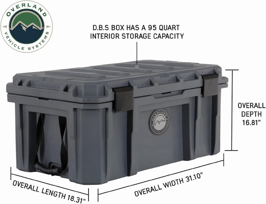 TrendsAuto D.B.S. 95 QT Dry Box Storage with Drain and Bottle Opener | Dark Grey | Waterproof Sealing | Heavy Duty Latches | 40100011 | Includes TrendsAuto Decal