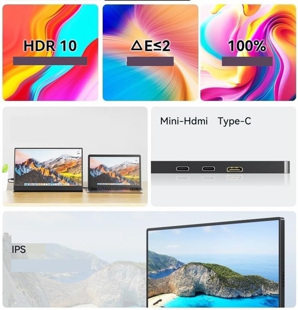 Second Screen Laptop 60hz Extended Screen 1080P IPS Portable Monitor External Secondary Gaming