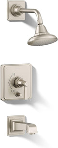 KOHLER K-T13133-4A-BN Pinstripe Pure Rite-Temp Pressure-Balancing Bath and Shower Faucet Trim, Vibrant Brushed Nickel