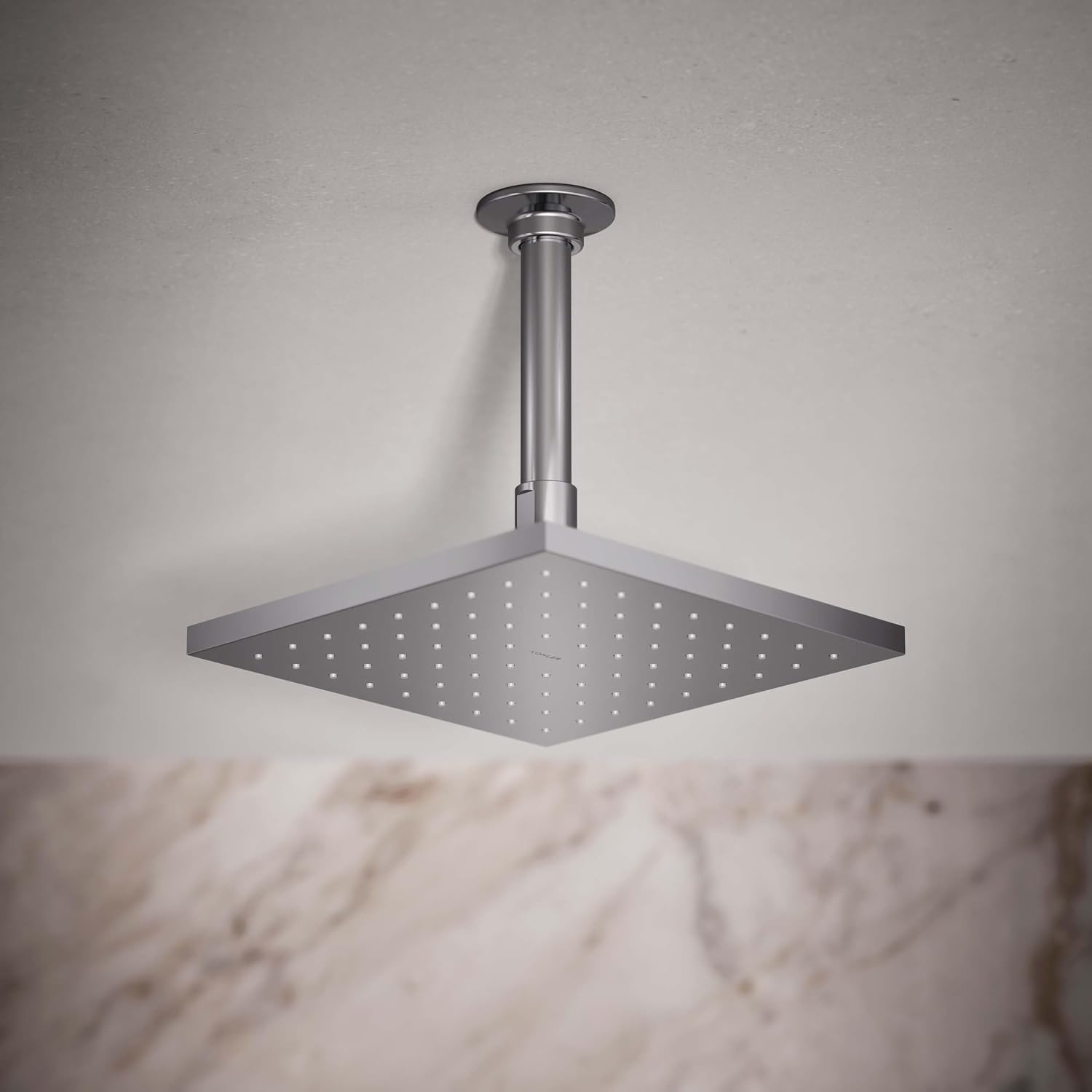 Kohler 13695-CP Contemporary Square 8' single-function rainhead, 2.5 gpm, Polished Chrome