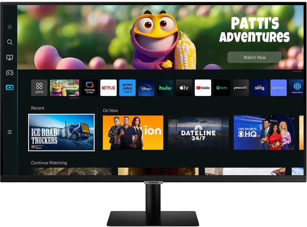 Samsung 32-Inch M50C Series FHD Smart Computer Monitor with Streaming TV, Gaming Hub, Remote PC Access, Multiple Ports, Mobile Connectivity, Built-in IoT Hub, LS32CM502ENXGO, Black