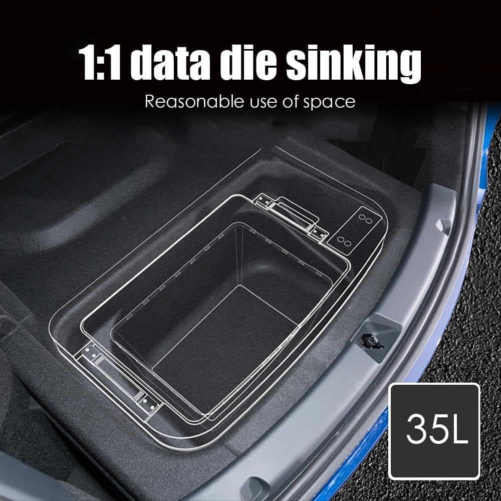 Model Y 2020-2025 Trunk 35L App Control Fridge Huge Car Refrigerator, Car Freezer for Tesla Model Y Juniper 2025+, -7.6℉-50℉ Trunk Portable Freezer for Camping Tailgating Road Trip Home