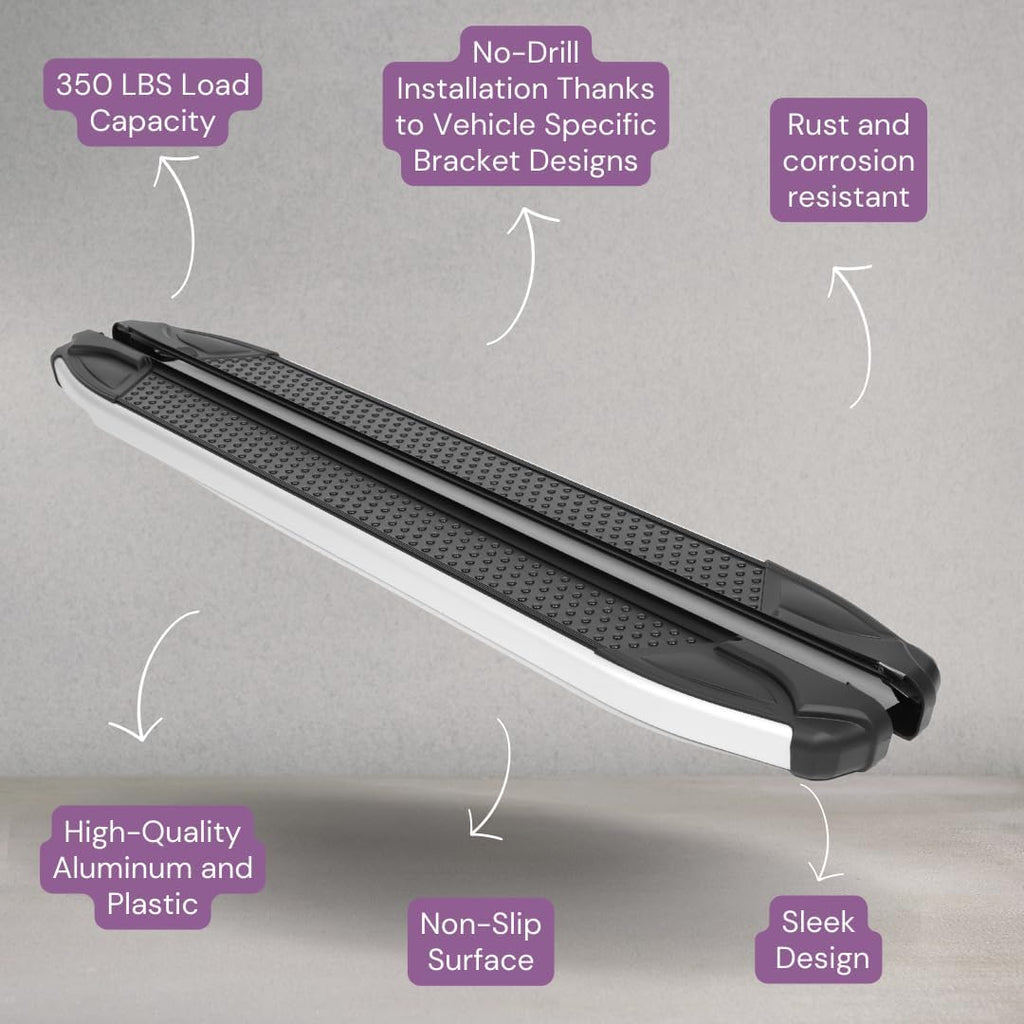 Erkul 5.2' Running Boards for Volvo XC 90 XC90 2016-2024 - 350 lb Heavy Duty Aluminum Wide Side Steps Nerf Bars, Premium Car Accessories | No-Drill Installation | Mounting Brackets Included - Black