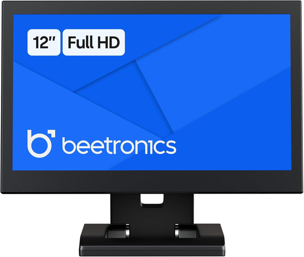 Beetronics 12-Inch Full HD IPS Monitor - Professional Industrial-Grade Display | HDMI, VGA, BNC, RCA Inputs | Durable Metal Housing, Matte Screen, 24/7 Continuous Operation, Wide Viewing Angle, 12HD7M