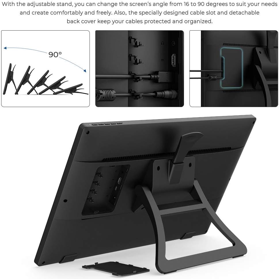 Drawing Tablet with Screen XPPen Artist 22 2nd Computer Graphics Tablet 122% sRGB with Tilt Function Battery-Free Stylus Adjustable Stand, 21.5inch Pen Display Compatible with Windows PC, Mac, Linux