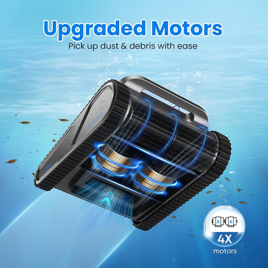 Y50 Cordless Robotic Pool Vacuum – Powerful Suction, Wall Climbing Pool Cleaner, Pool Floors, Drain & Walls & Waterline, Cleaning Up to 2000 Sq.ft, 5 Hours Battery Life, Auto Parking, Edge Retrieval