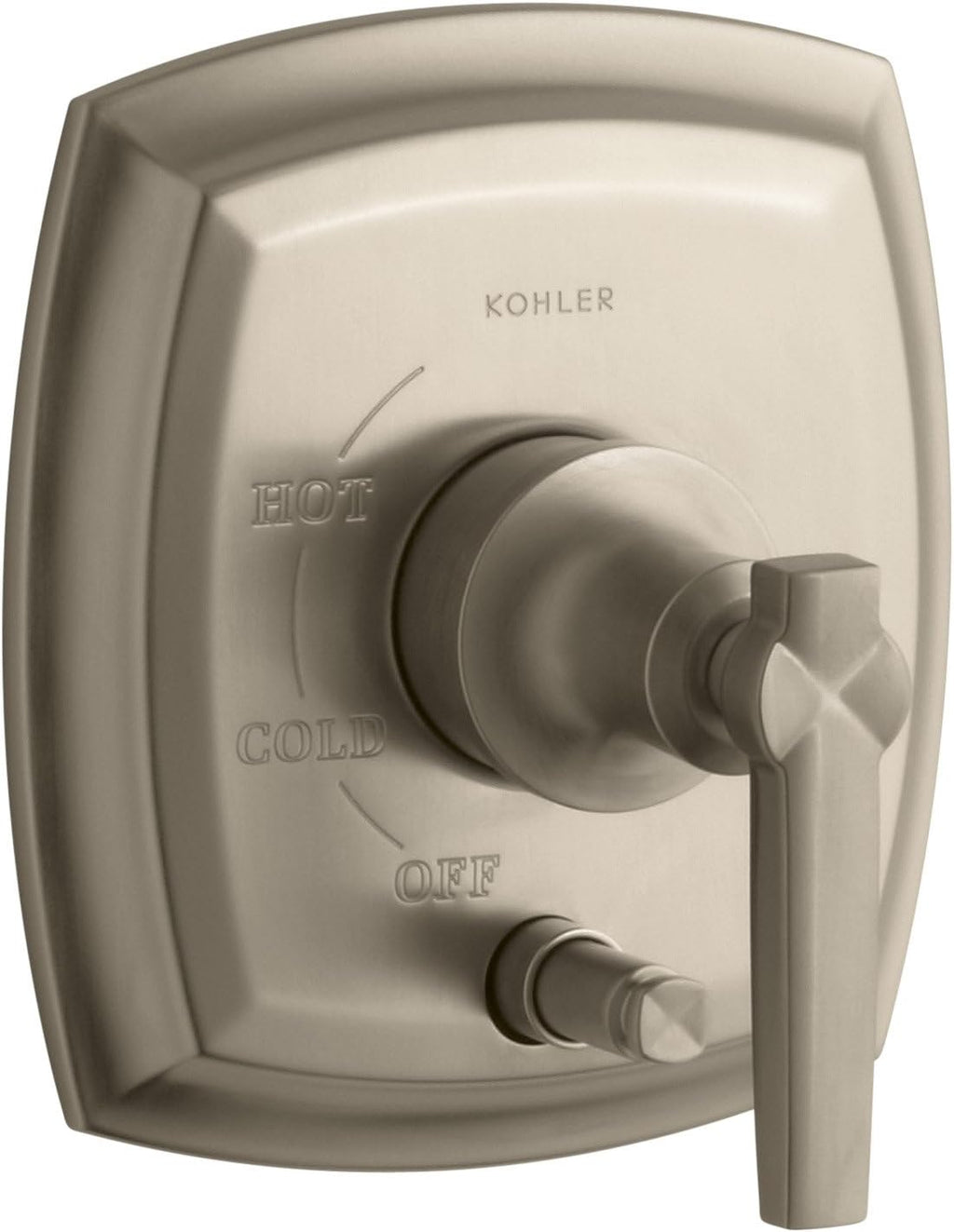 KOHLER T98759-4-BV Margaux Rite-Temp Pressure-Balancing Valve Trim with Push-Button Diverter and Lever Handle, Valve Not Included, Vibrant Brushed Bronze