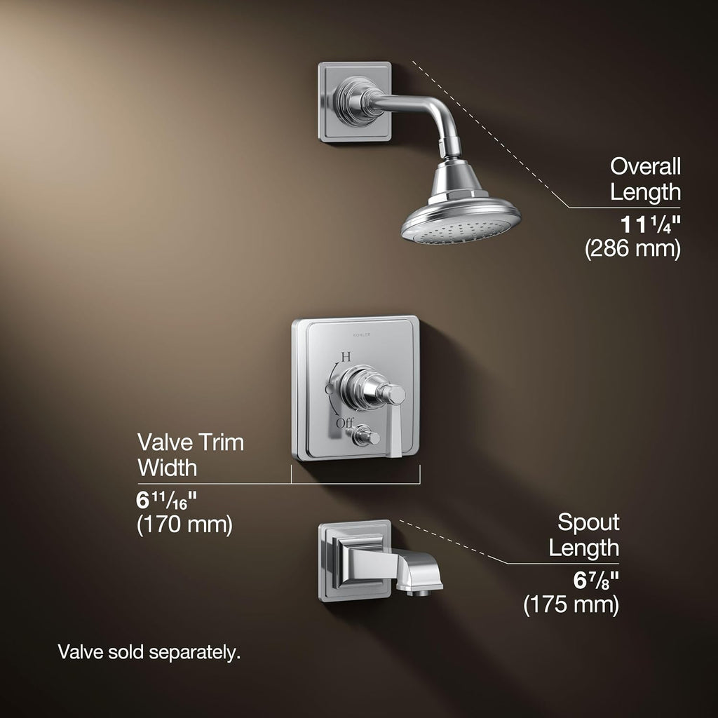 Kohler K-T13133-4A-CP 1-Handle Pressure Balance Tub Shower Faucet 2.5GPM Chrome