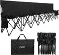 1MORE Soccer Bench - Portable Folding Team Bench, 8 Seats Foldable Sideline Benches, Soccer Chair with Bag & Backrest, Adult Team Chair for Football Camp Sport Events Outdoor Seating.Black