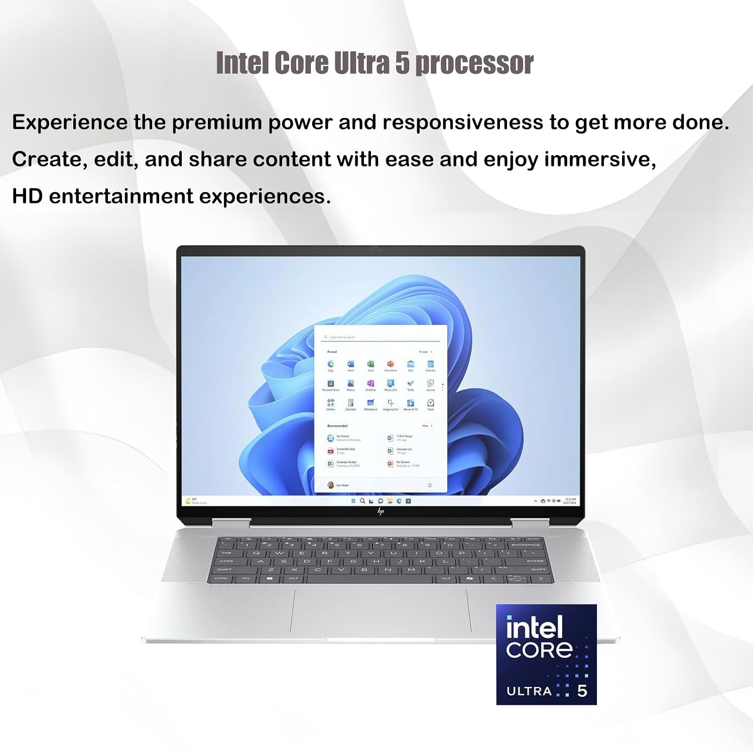 HP Envy 2-in-1 Laptop, 16' Wide Ultra XGA (1920 x 1200) Touchscreen, Intel Core Ultra 5-16GB Memory, 512GB PCIe SSD, 5MP IR Camera, Thunderbolt 4, Windows 11, w/Stylus (16GB RAM | 512GB PCIe SSD)