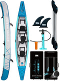 BEYOND MARINA Inflatable Kayak 1 & 2 & 3 Person Adult- Full Drop Stitch Kayak with Aluminum Paddles, Seats, Footrests, Pump, Fins
