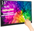 Bewinner 16in Portable Touchscreen Monitor, 1920x1200 60Hz HD Laptop Monitor, Gaming Monitor Travel Monitor with Dual USB C for Switch, for for PC Tablet