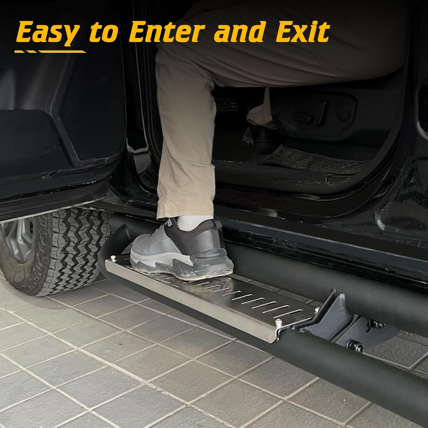 Running Boards Compatible with Ford Ranger 2019-2025 Super Crew Cab 4 Full Size Doors Stainless Steel Paintable Side Steps Fit for Ranger Non-Slip Rails Step Nerf Bar Truck Pickup Rock Sliders