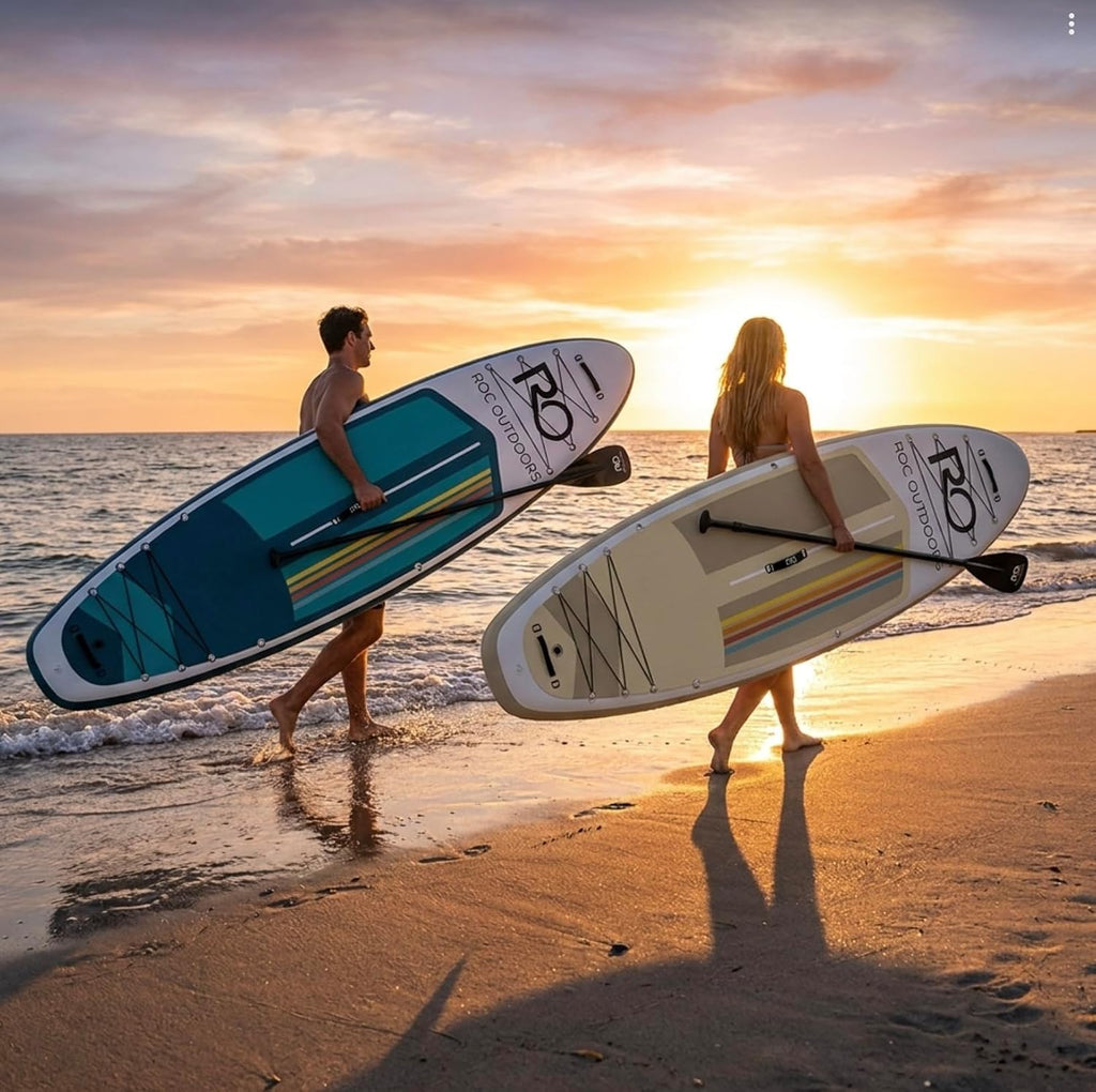 Roc Inflatable Stand Up Paddle Board 10' 6' with Premium SUP Paddle Board Accessories, Wide Stable Design, Non-Slip Comfort Deck for Youth & Adults