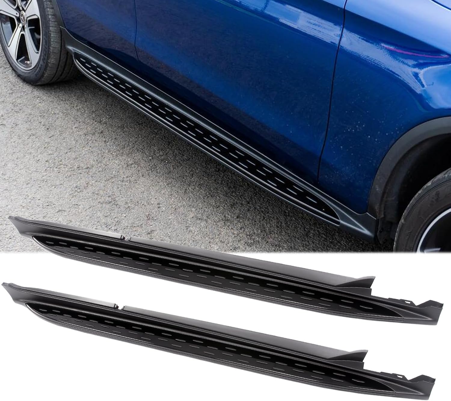 Running Boards Nerf Bars Side Step Compatible with 2016 2017 2018 2019 2020 2021 Mercedes GLC300 GLC350e X253, Black