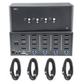 KVM Switch 4 Monitors 4 Computers, 8k Displayport Switch with USB 3.0, Jack, 4 Computers Share a Set of Keyboard, Mouse, Support Windows/Mac/Linux (Quad Monitor)