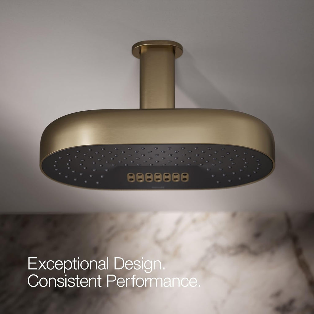 Kohler 26295-BV Statement® Oblong 14' two-function rainhead, 2.5 gpm, Vibrant Brushed Bronze