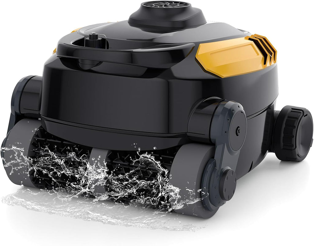 Cordless Robotic Pool Cleaner, Wall Climbing, Extended Battery Life, 0.28 Cu Ft Large Capacity, Advanced Dual-Motor, X3 Auto Pool Vacuum for Inground & Above Ground Pools Up to 1615 Sq.Ft, Orange