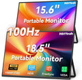HotYeah 18.5' 100Hz & 15.6' 60Hz Portable Monitors Bundle, FHD IPS USB-C HDMI External Screens w/Adjustable Stand & Dual Speakers for Laptop, PC, Mac, Phone, Switch, PS5