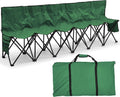 Kigley 6 Seats Folding Soccer Bench Chair Portable Team Sports Sideline Bench for Football Camp Travel Events Outdoor Seating with Storage Bag (Green)