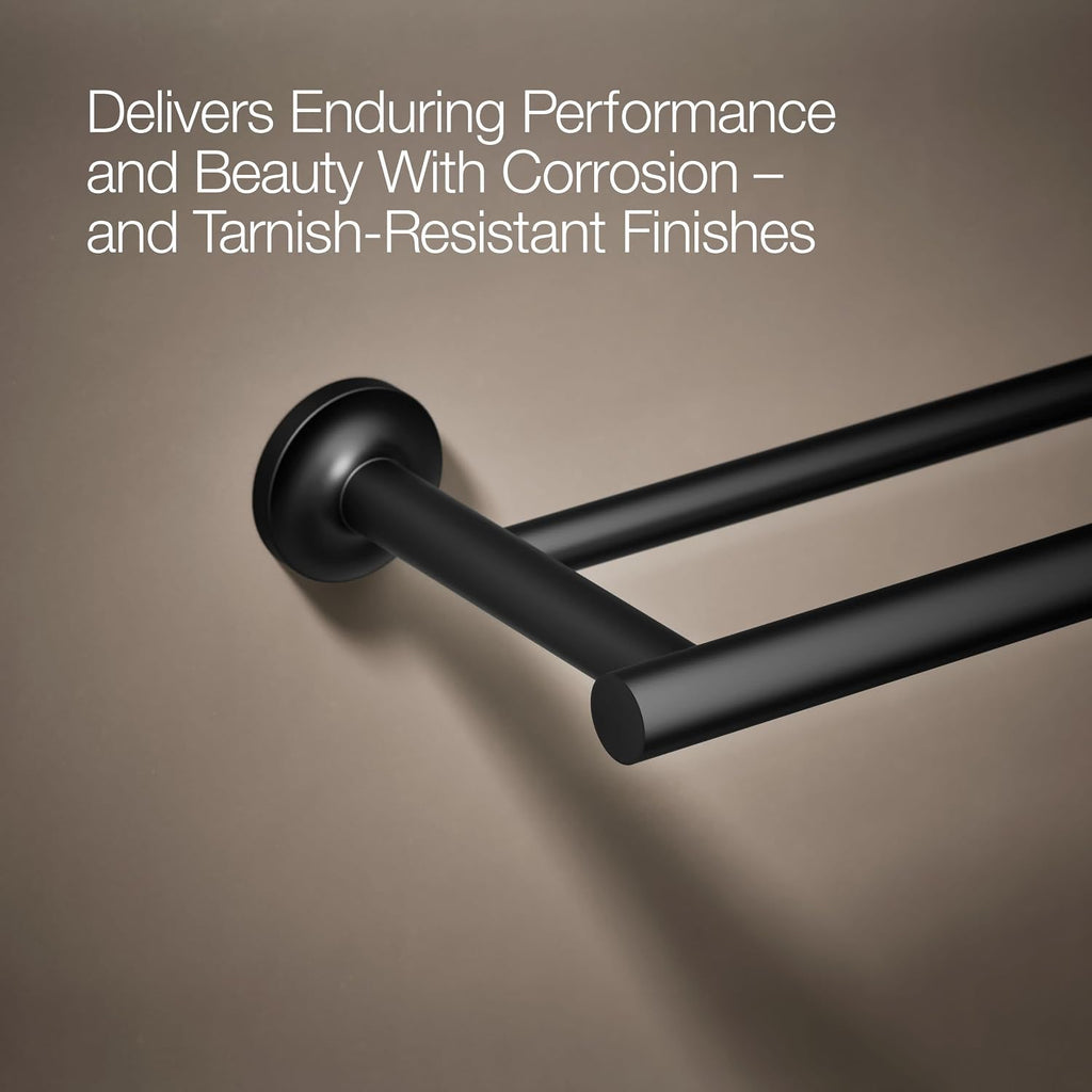 Kohler 14375-BL Purist® 24' Double Towel bar, Matte Black
