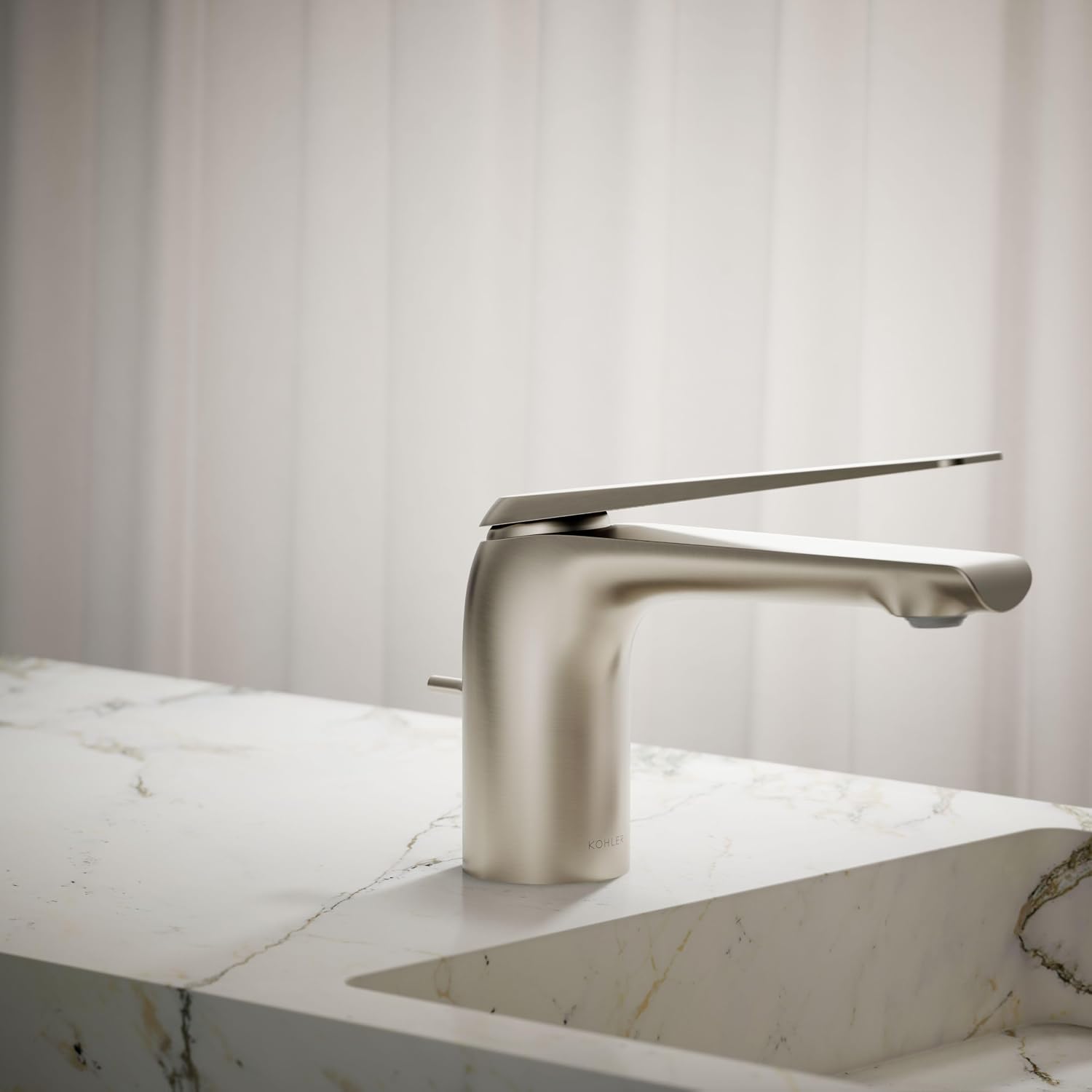 Kohler 97345-4-BN Avid® Single-Handle Bathroom Sink Faucet, 1.2 gpm, Vibrant Brushed Nickel