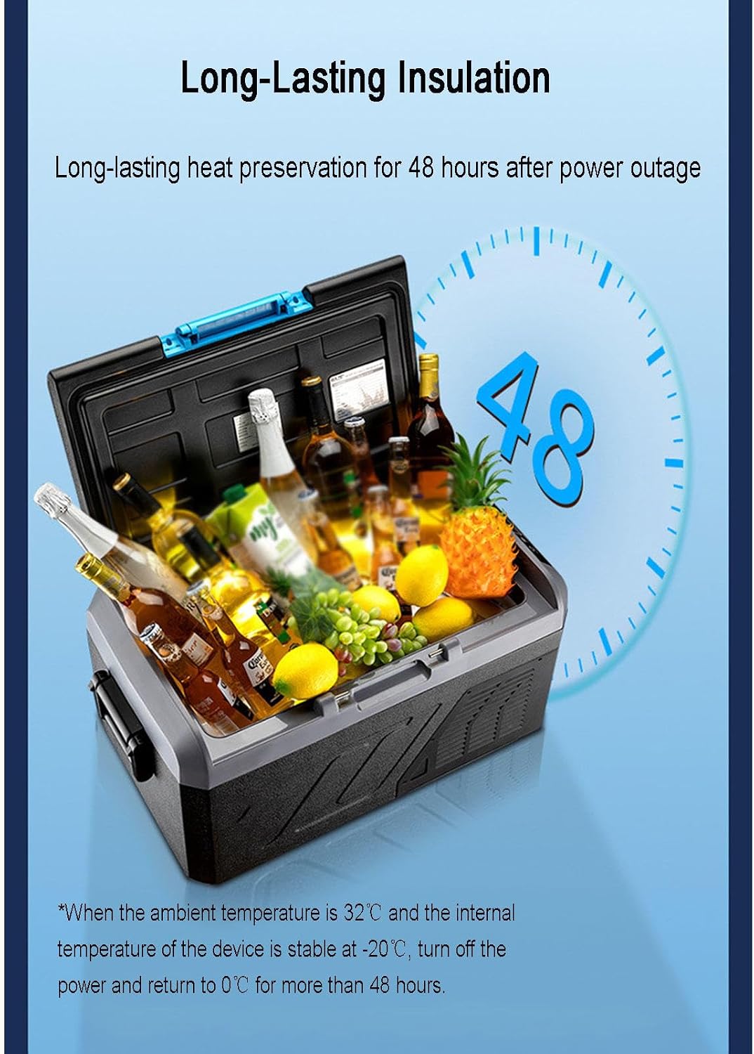 Car Refrigerator, Portable Car Fridge Freezer Electric Compressor Cooler with 12/24V DC &100~240V AC for Car, RV, Truck, Van, Boat, Camping, Travel, Fishing Outdoor,32L
