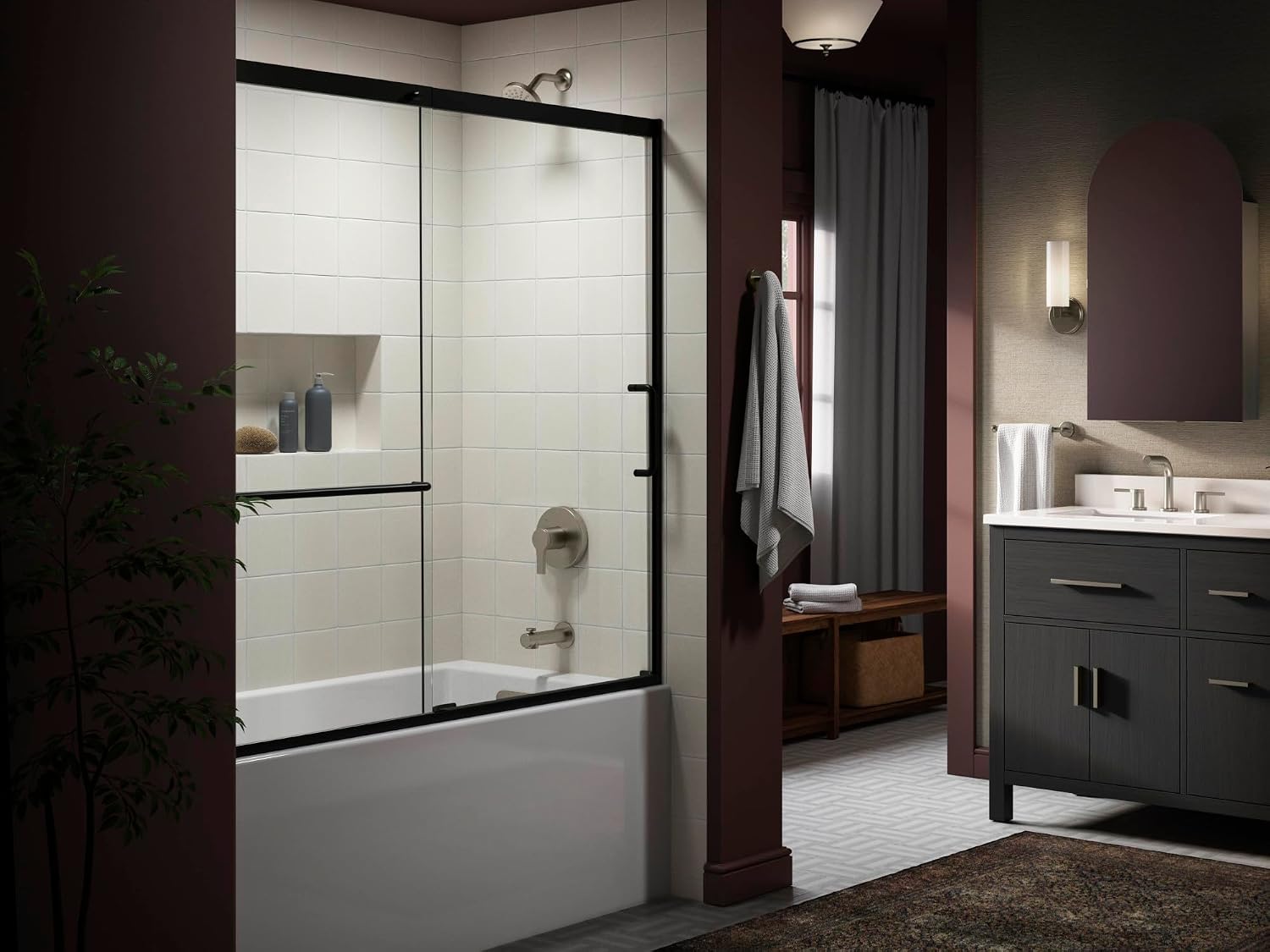 KOHLER TS35322-4Y-BN, Elate Rite-Temp Tub and Shower Trim with Single Function 2.5 GPM Showerhead, Vibrant Brushed Nickel, Relaxing Tub and Shower, Corrosion-Resistant