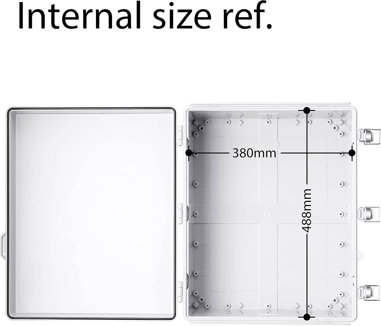 Gratury Junction Box, IP67 Waterproof Plastic Enclosure for Electrical Project, Hinged Grey Cover, Includes Mounting Plate and Wall Bracket 510×410×200mm (20'×16.1'×7.9')