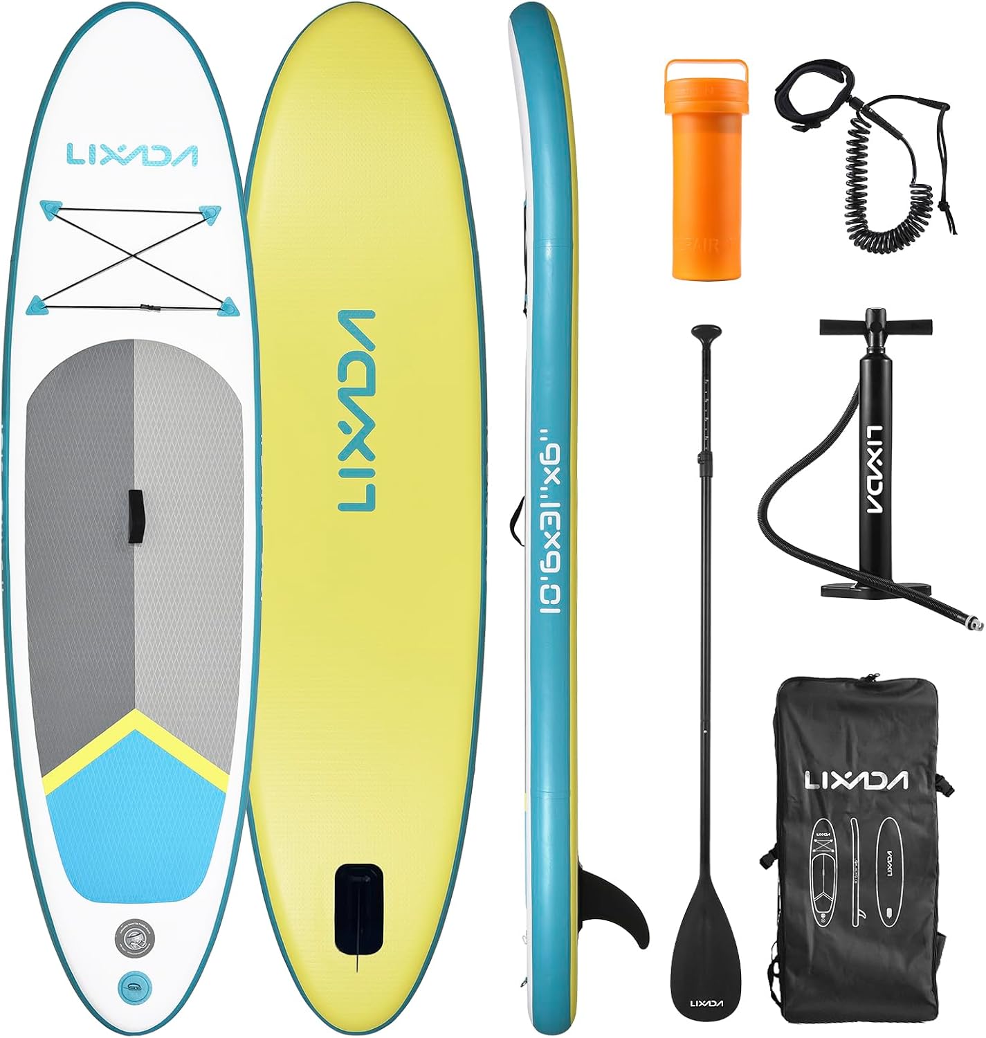 Lixada Inflatable Paddle Board Kit Inflatable Stand Up Paddle Board 12'6'x 32' x 6' with Backpack Non-Slip Deck Paddleboarding Complete Kit for Youth Adults