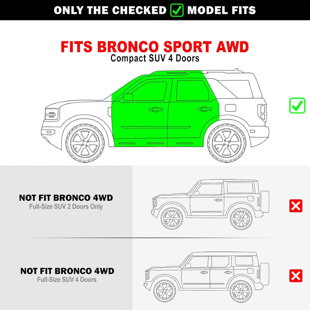 APS (Stainless Steel Black Powder Coated 6 inches) Running Boards Nerf Bars Side Steps Compatible with Ford Bronco Sport 2021-2026 Sport Utility 4-Door