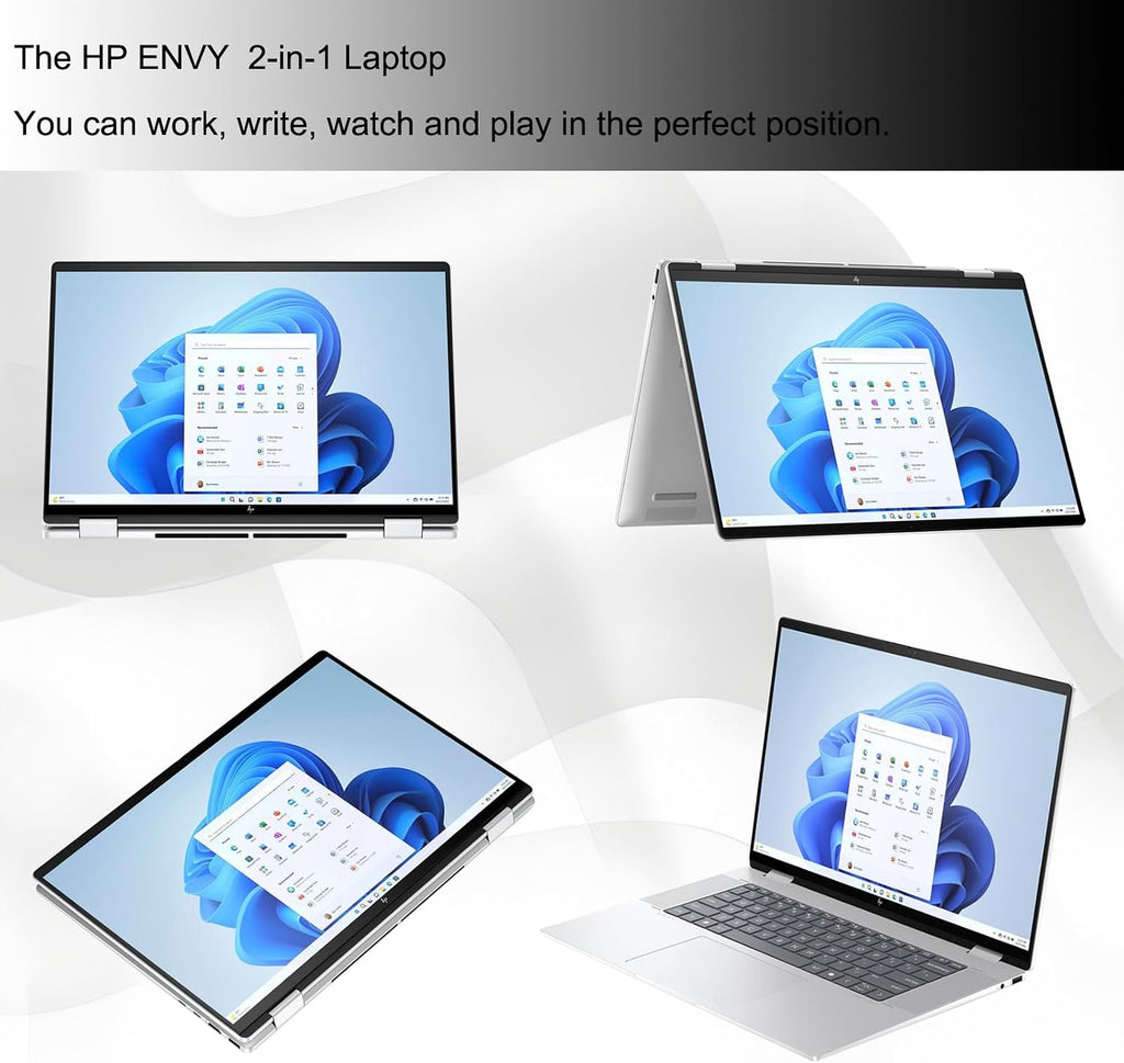 HP Envy 2-in-1 Laptop, 16' Wide Ultra XGA (1920 x 1200) Touchscreen, Intel Core Ultra 5-16GB Memory, 512GB PCIe SSD, 5MP IR Camera, Thunderbolt 4, Windows 11, w/Stylus (16GB RAM | 512GB PCIe SSD)
