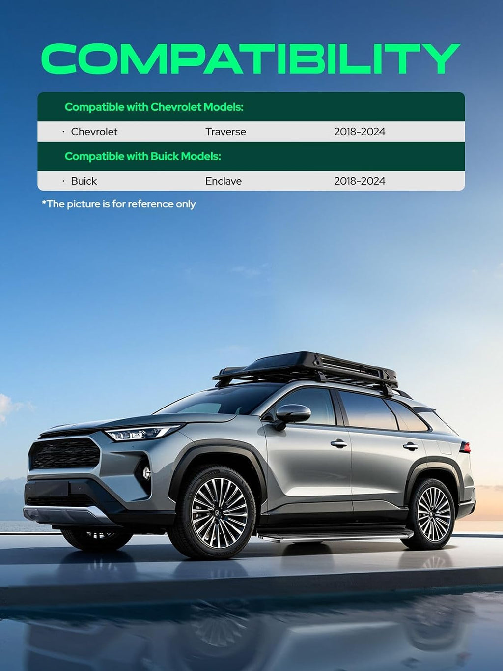 YHTAUTO 5.5 Inch Running Boards Fit Chevy Traverse & Buick Enclave 2018-2024, Side Steps Aluminum Step Bars Off-Road Exterior Accessories