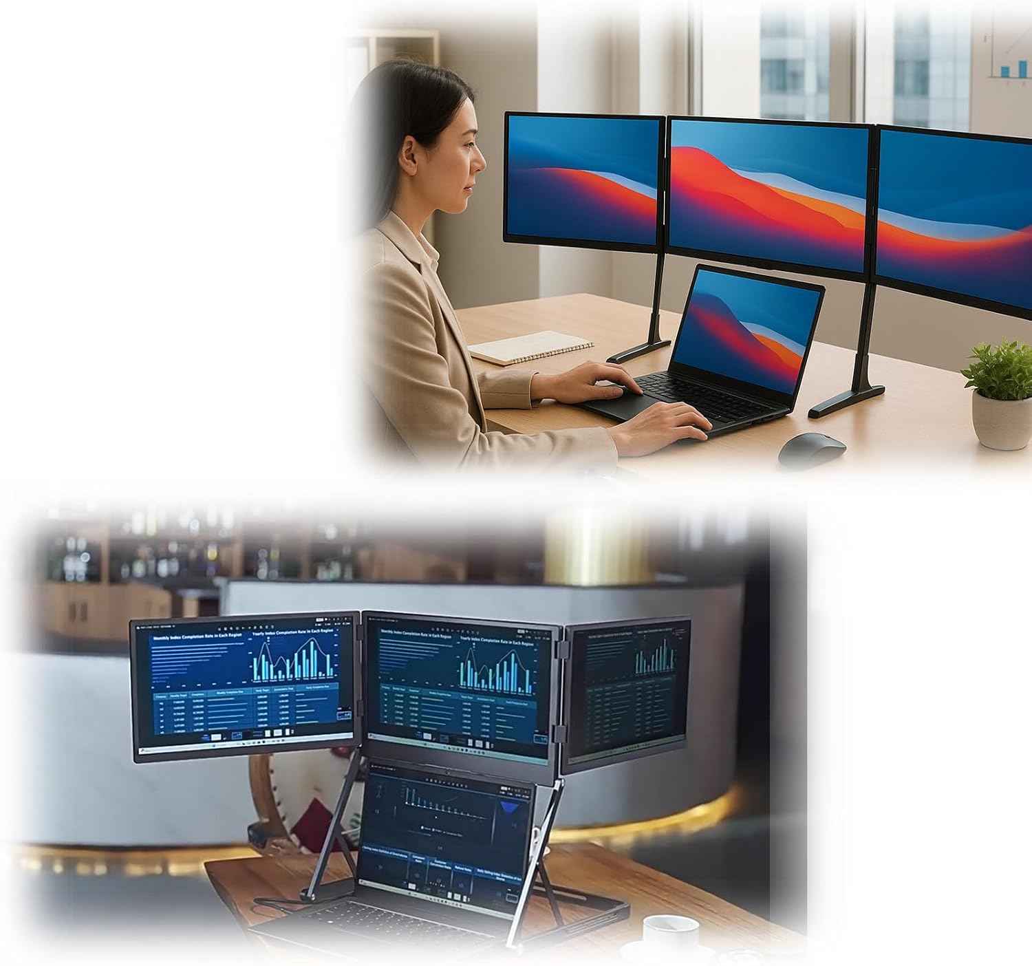 Laptop dual monitors, monitor extender, 15.6-inch Full HD laptop screen extender, portable monitor external extension for smoother multitasking, perfect for video editing, design, and gaming.