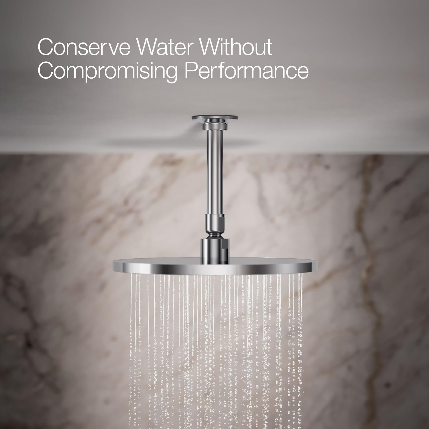 Kohler 13689-CP Contemporary Round 10' single-function rainhead, 2.5 gpm, Polished Chrome