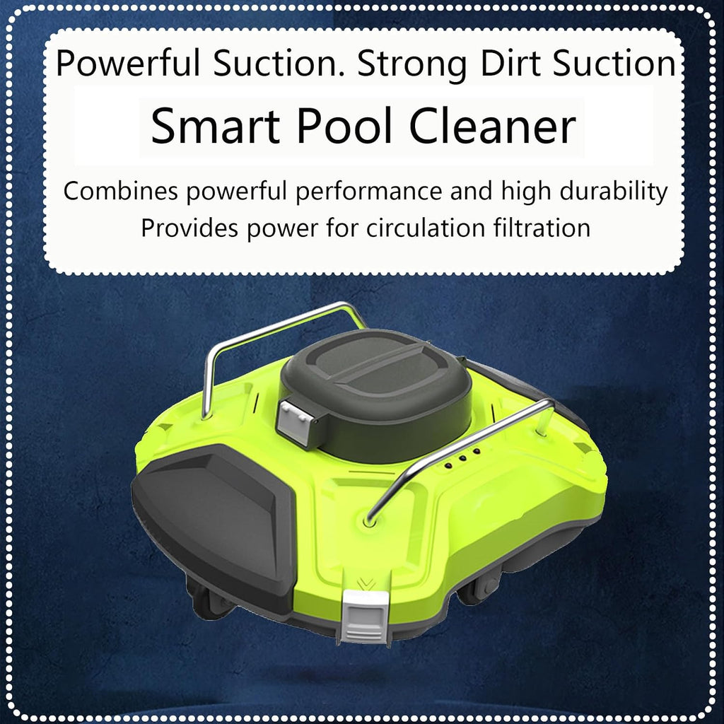 Automatic Pool Vacuum Cleaner, Pool Cleaner Robot,Cordless Robotic Pool Cleaner,360° Powerful Cleaning Pool Equipment,with Strong Suction,Automatically Dock