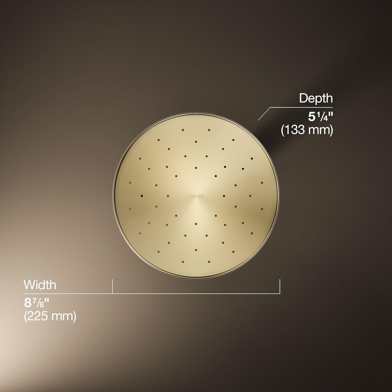 Kohler 26301-AF Statement® Open Rain iconic single-function rainhead,' 2.5 gpm, Vibrant French Gold