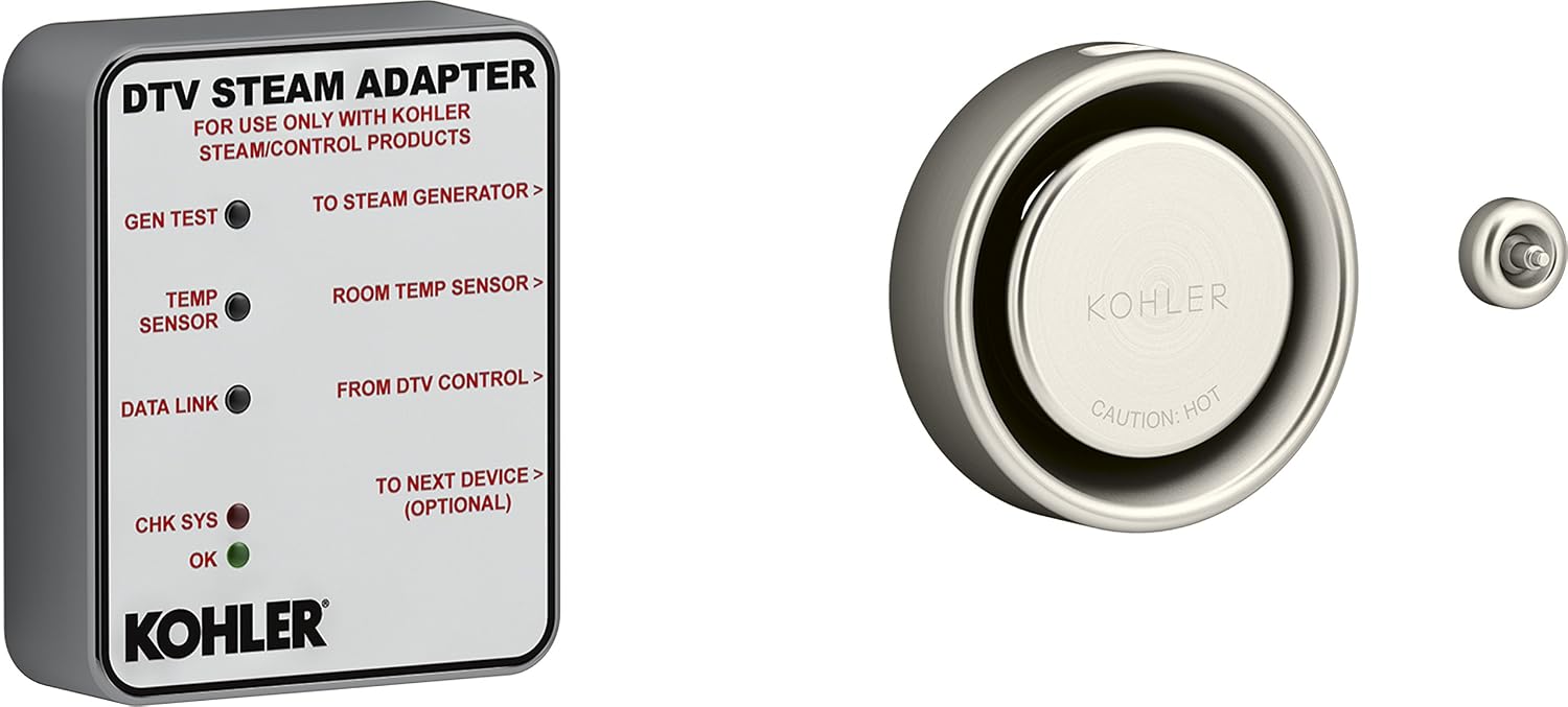 Kohler K-5548-K1-BN DTV+ Steam Adapter Kit, Vibrant Brushed Nickel
