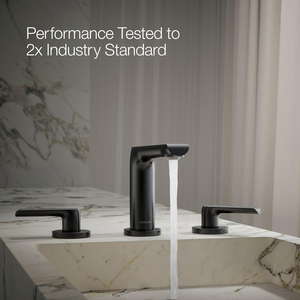 Kohler 97352-4-BL Avid® Widespread Bathroom Sink Faucet, 1.2 gpm, Matte Black