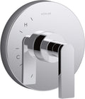 KOHLER K-TS73115-4-CP Composed Valve Trim with Lever Handle For Rite-Temp Pressure-Balancing Valve, Not Included, Polished Chrome
