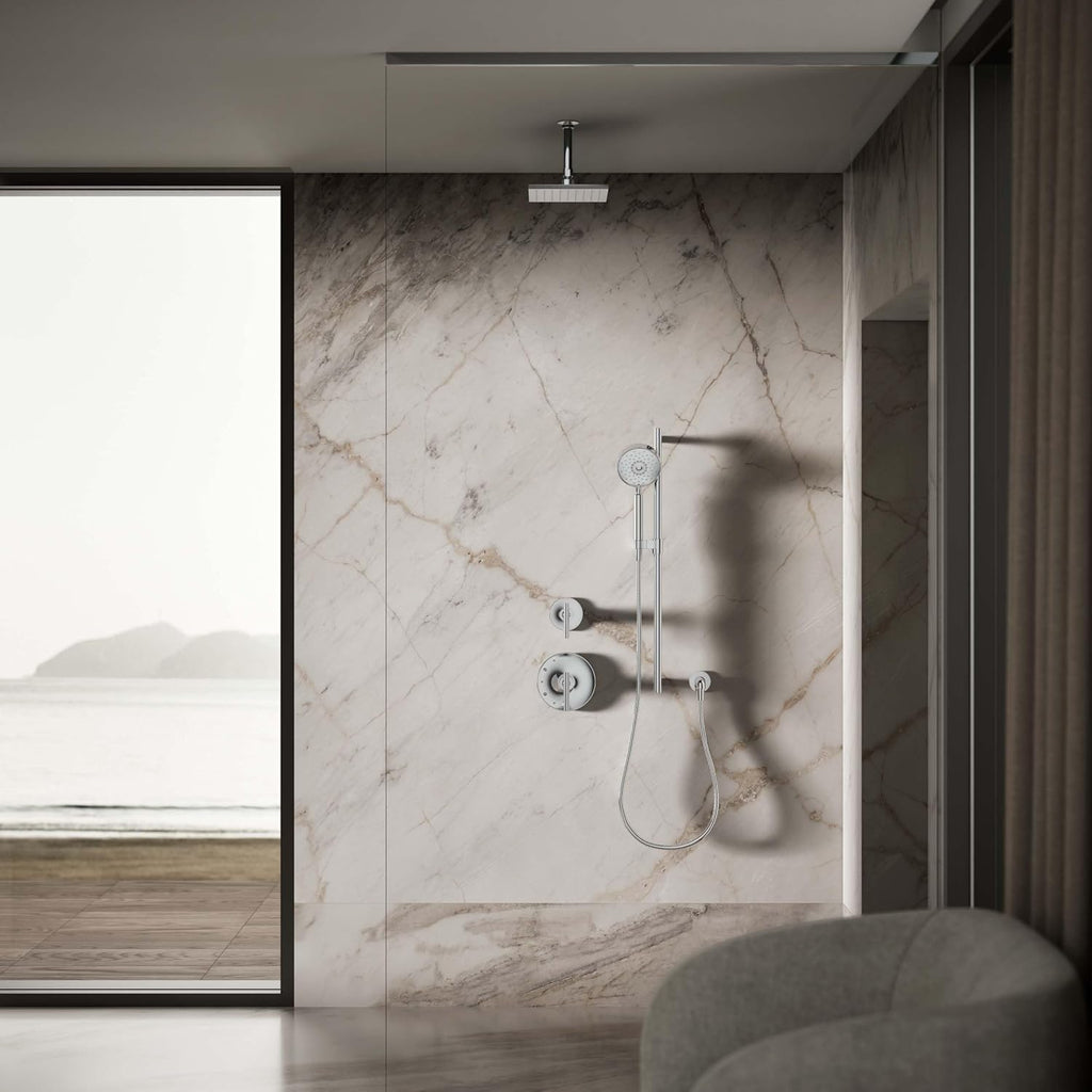 Kohler 13695-CP Contemporary Square 8' single-function rainhead, 2.5 gpm, Polished Chrome