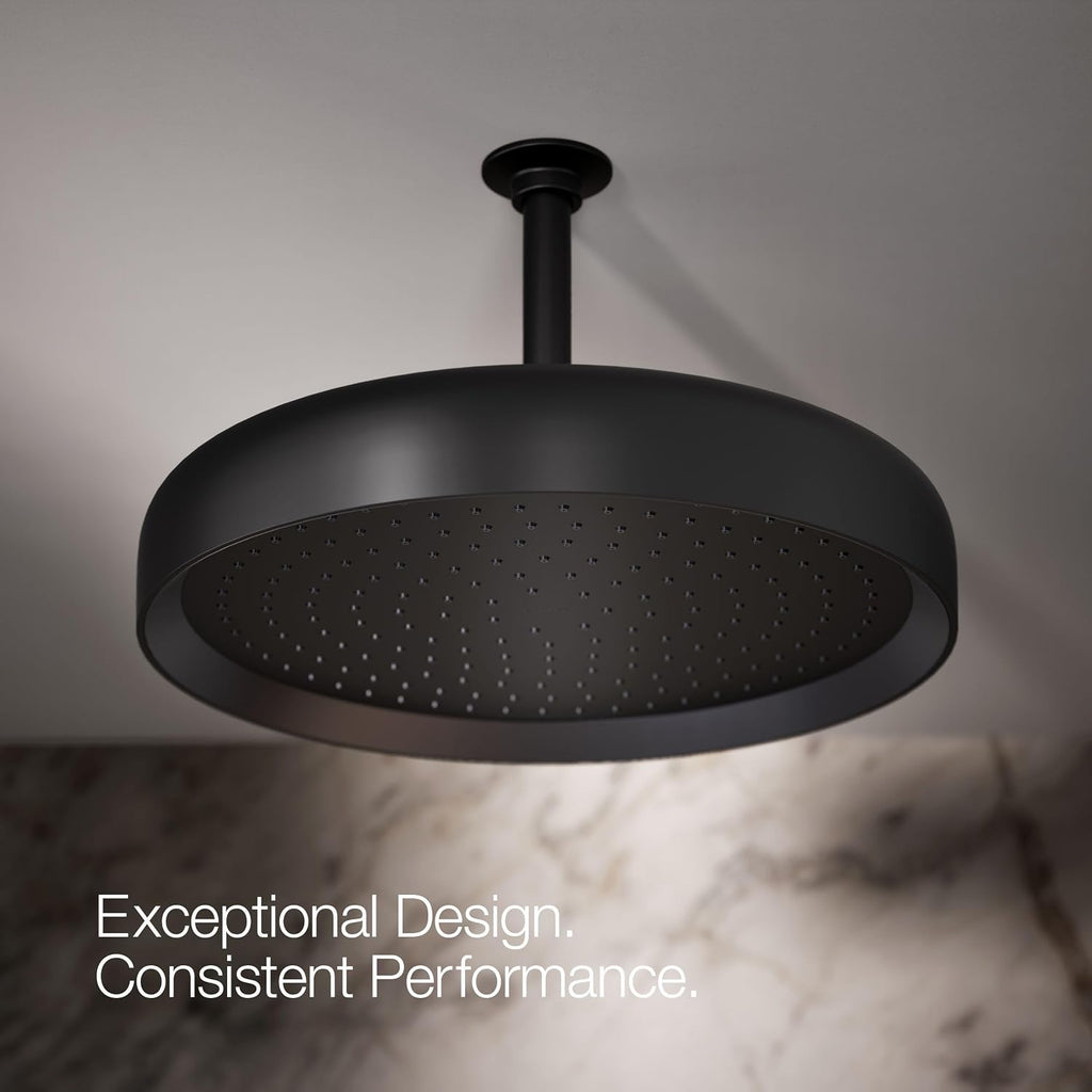 Kohler 26292-BL Statement® Round 14' single-function rainhead, 2.5 gpm, Matte Black